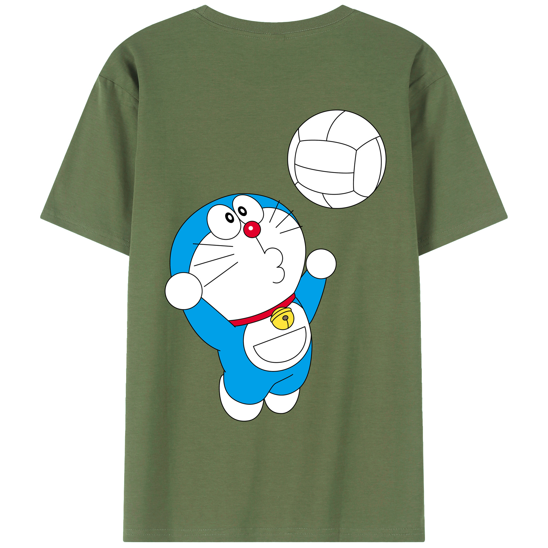 （画像用） ドラえもん Doraemon 綿100％ メンズ半袖Tシャツ（バックプリント） 通気性